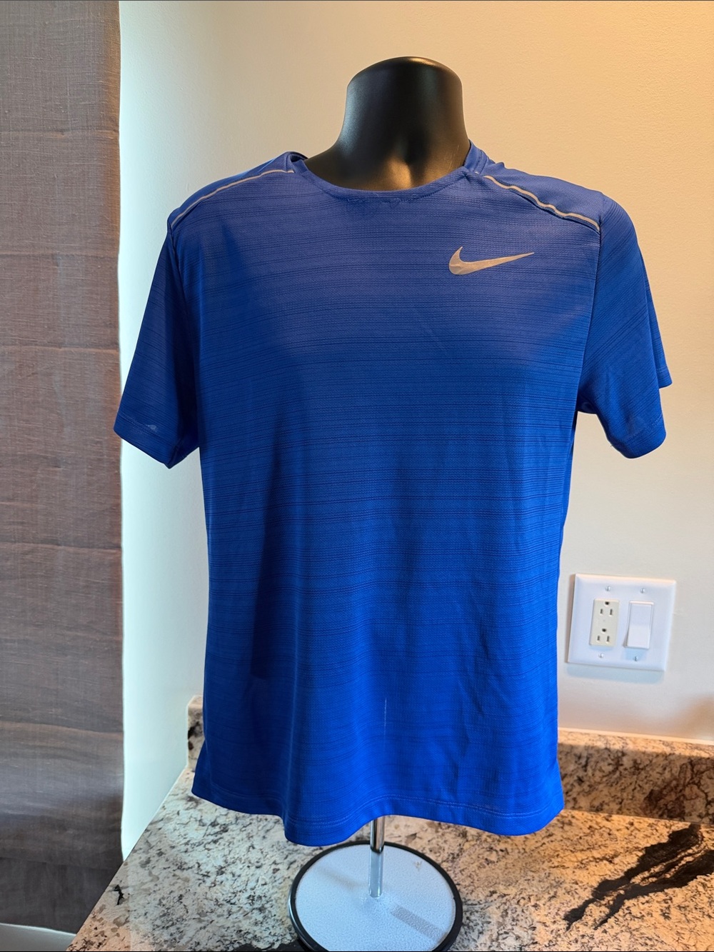 Nike Men's Short Sleeve Athletic Tee - Royal Blue with Silver Swoosh
